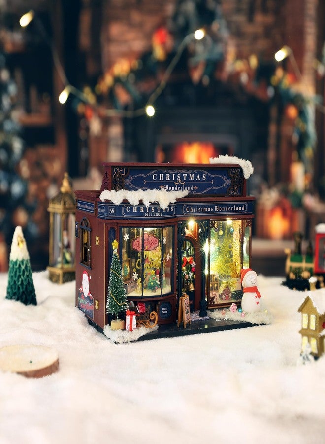 Hands Craft Christmas Wonderland DIY Miniature House Kit with Music & LED Lights - Holiday Storefront 3D Puzzle - Festive Craft Kit for Adults & Teens - Bookshelf Decor Winter Decorations - Image 2